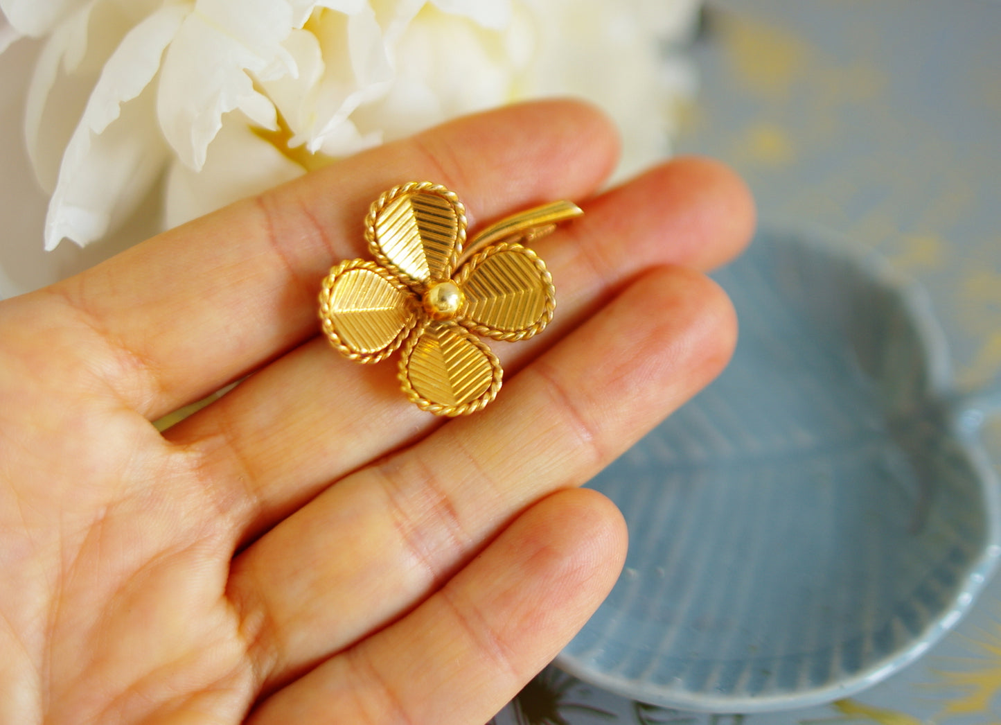 broche Trèfle vintage