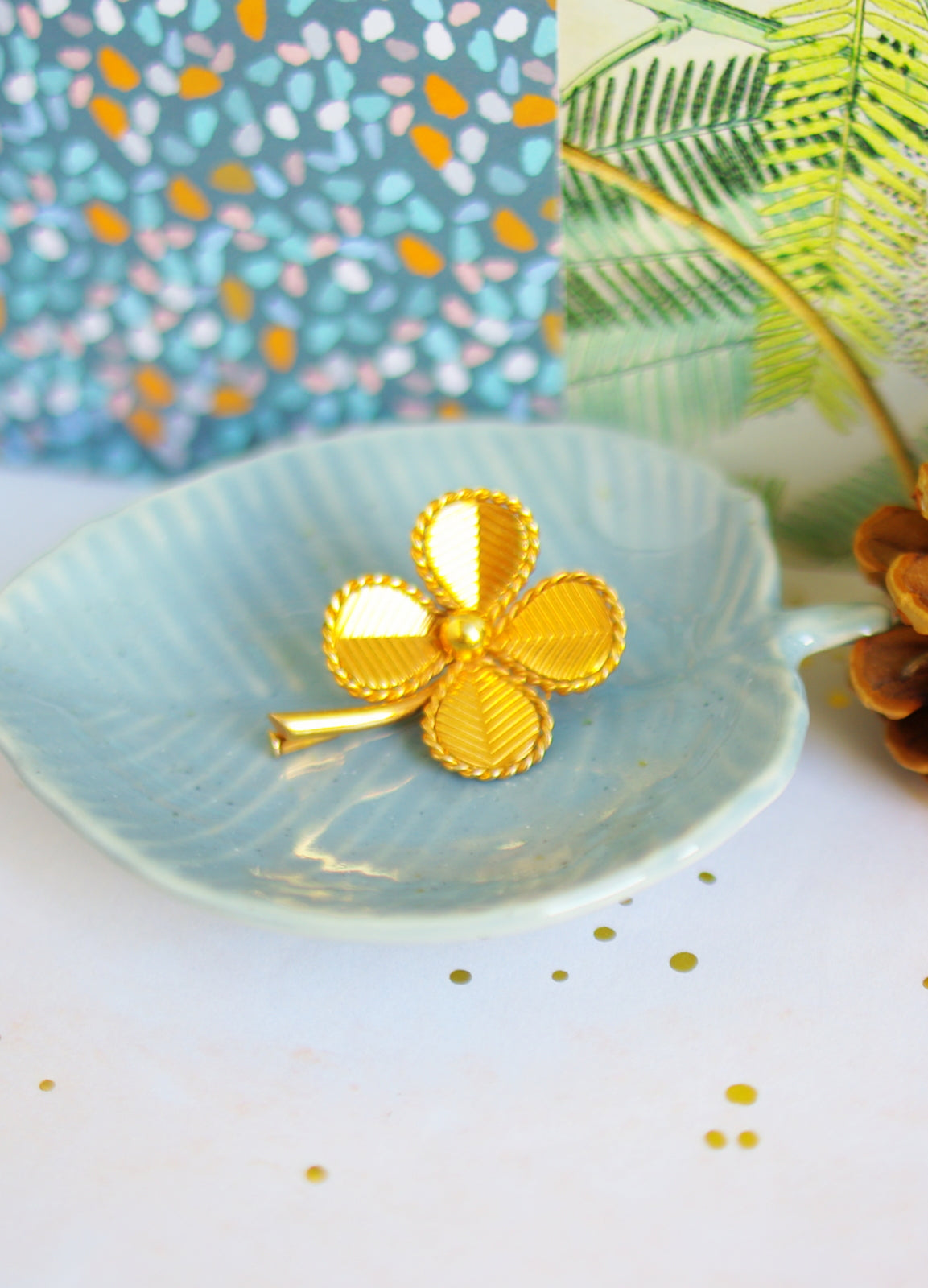 broche Trèfle vintage