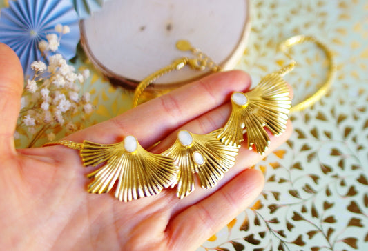 collier feuilles de ginkgo