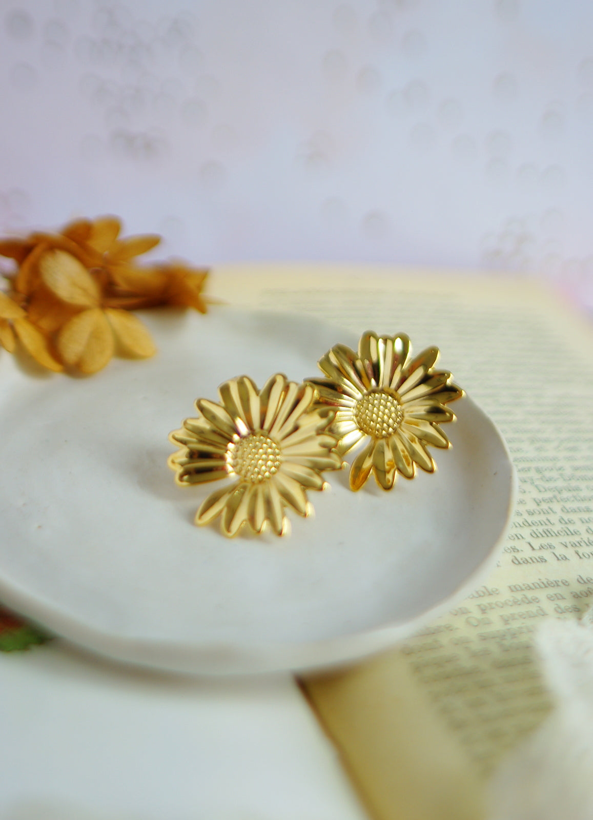 boucles d'oreilles tournesols