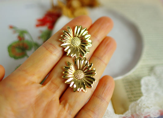 boucles d'oreilles tournesols
