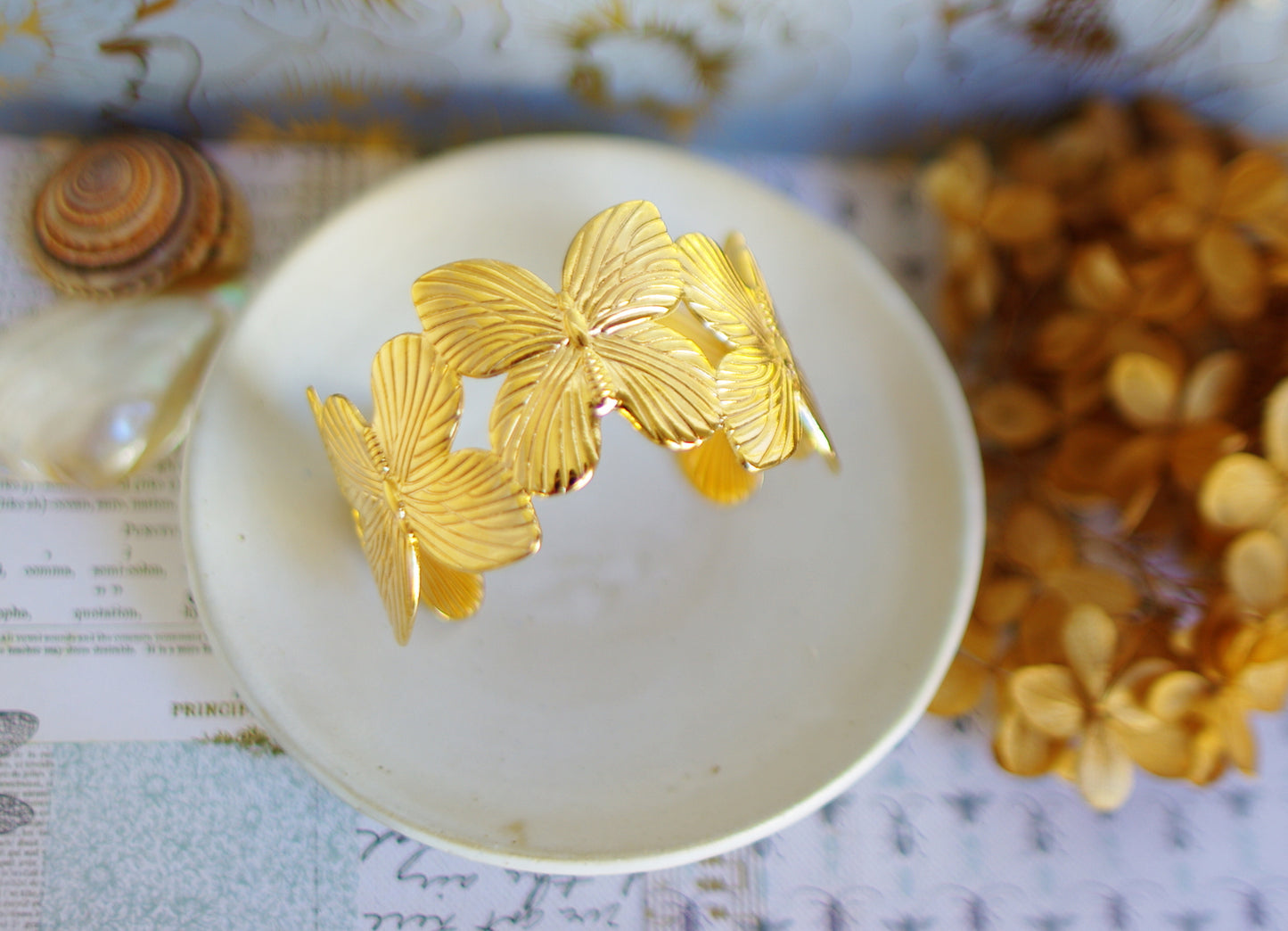 bracelet manchette papillons