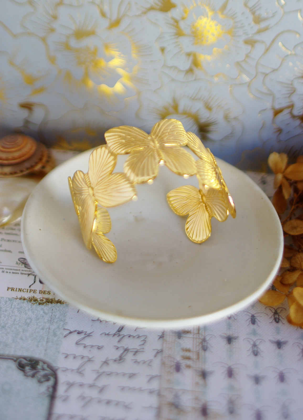 bracelet manchette papillons