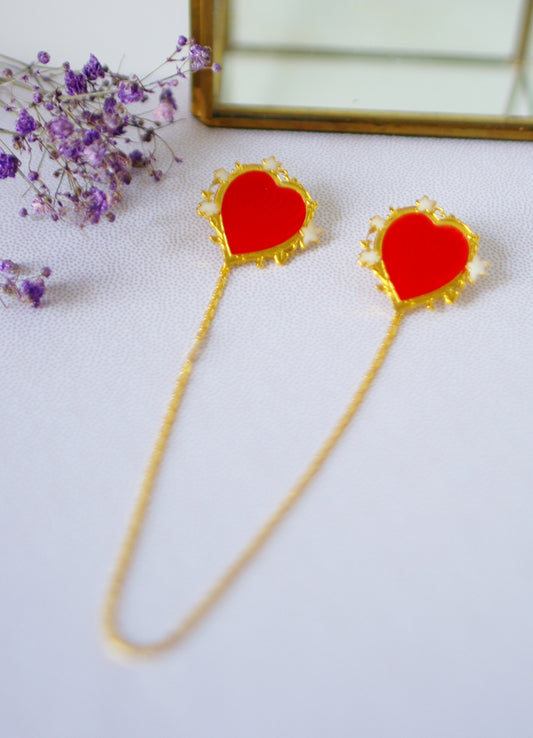 2 pin's style art déco coeurs