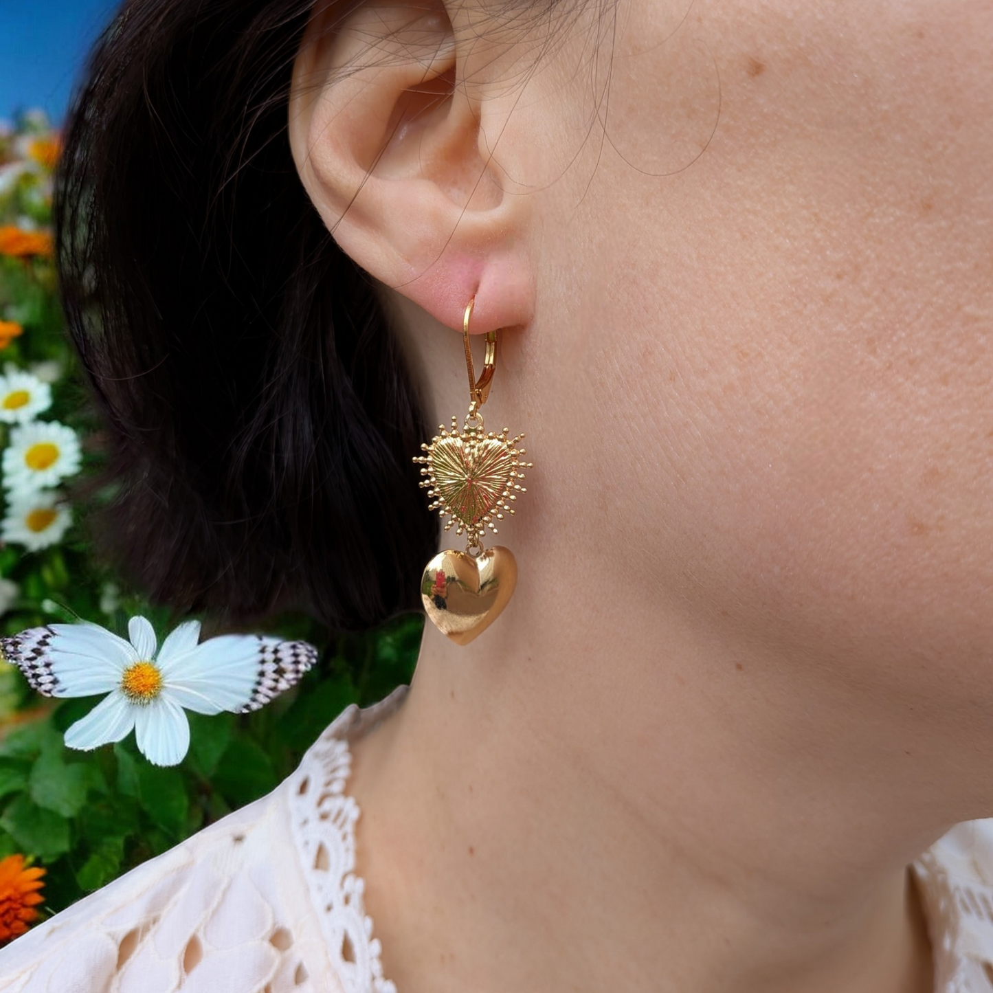 boucles d'oreilles coeurs